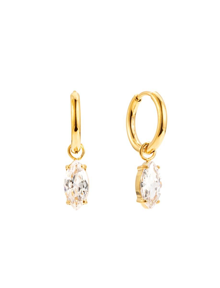 By Jolima Teardrop Huggie Gold (2 ct)