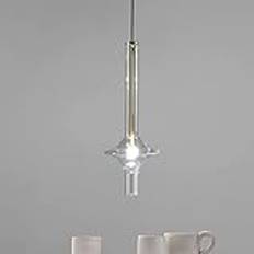 Mini Glas Pendellampor för Kök Island Bar Modern Enkel Hänglampa Rök Grå Lång Tube Industriell Pendel Lampa Linjär Ljuskrona för Foajé Trappa Matsal Sovrum Sängsida