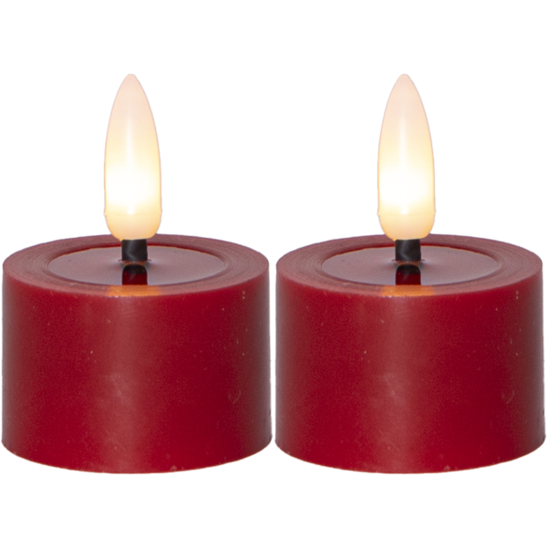 LED Värmeljus Star Trading Flamme Flow, röd, timer, 2-pack