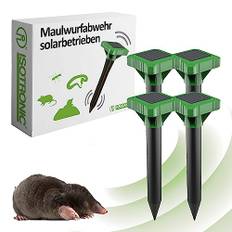 ISOTRONIC Mullkastsdistributör Solar Set om 4 I Mullkastskrämma för trädgården I Mullkastsskydd, sorkskrämma