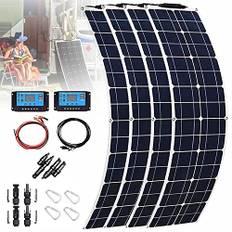 400w 600w 800w 1200w 18v Flexibel Solpanel, Bärbar Solpanelmodulsats, Med Styrenhet 40a, Monokristallin Böjbar Solcellsbatteriladdare För Husbil Och Husbil För Hemmabruk,4×200W