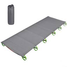 Sileduove Ultralätt bärbar hopfällbar enkel camping barnsäng tältsäng, resesäng tältsäng aluminiumlegering ram inkluderar förvaringsväska (grön)
