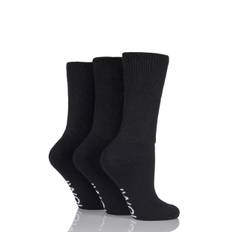 3 Pair Black Footnurse Gentle Grip Cushioned Foot Diabetic Socks Ladies 4-8 Ladies - Iomi