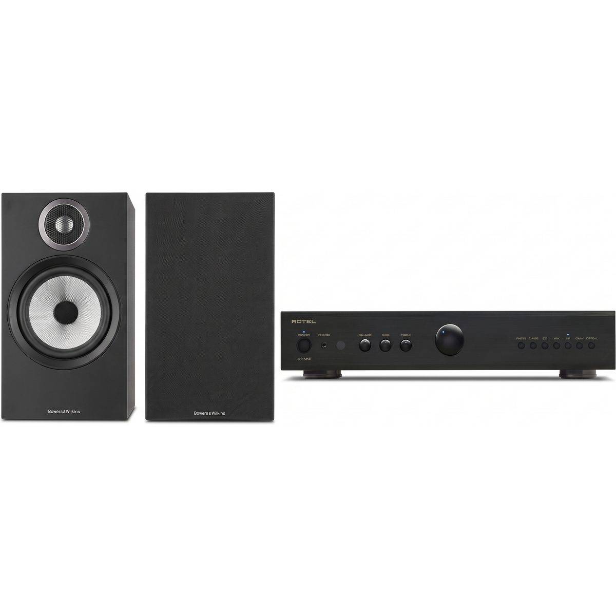 Rotel + Bowers & Wilkins 606 S3 svart + A11 MKII svart