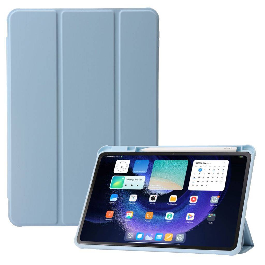 Xiaomi Pad 6 / 6 Pro Tabdæksel med kuglepenne -Blå