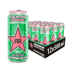 Rockstar Energy Drink Refresh Watermelon & Kiwi 500ml - 12-pack