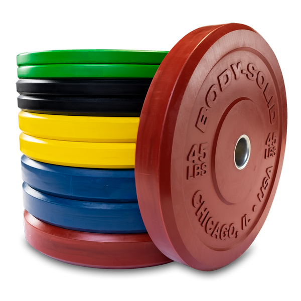 Body Solid Tools - Chicago Bumpers viktpaket 150 kg Färgade vikter - Gympaket