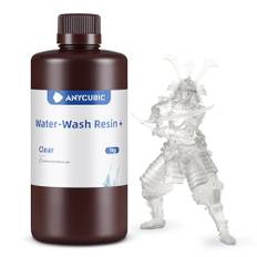 ANYCUBIC 3D Printer Resin, Water-Wash Resin, Inget Behov av Extra Alkohol och Lätt att Rengöra, Snabbhärdande, Låg Lukt, Bred Kompatibilitet för Alla LCD 3D-Skrivare, 1kg Transparent