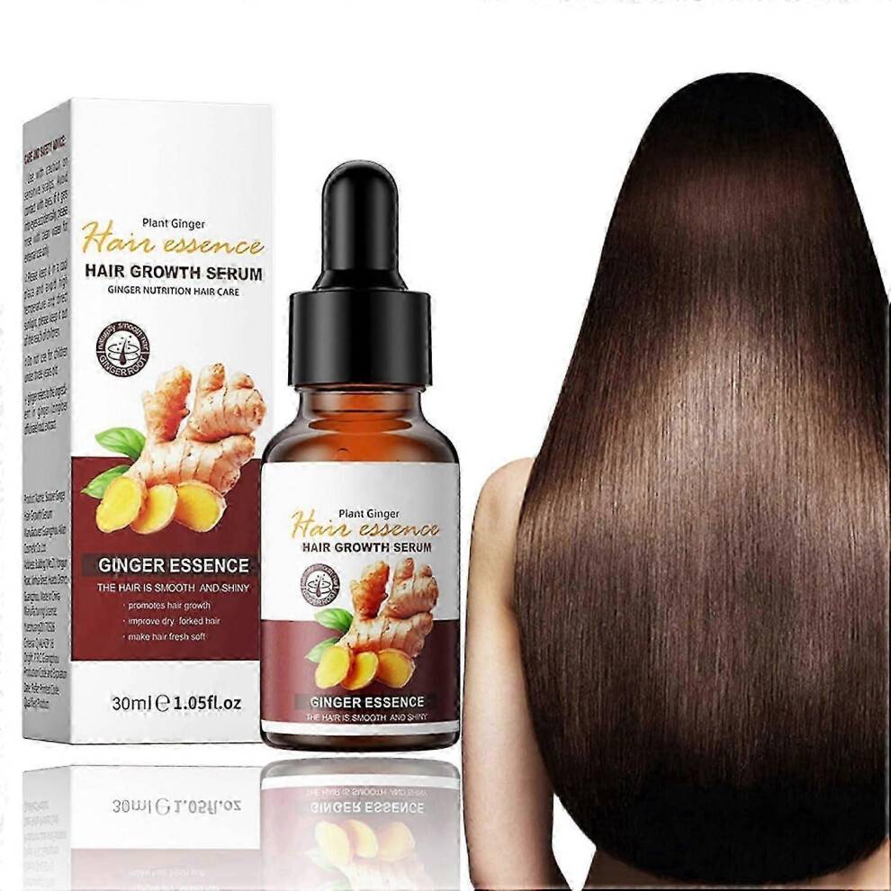 Hair Growth Serum with Ginger Extract, Ginger Hair Growth Serum, Ginger Hair Treatment Oil for Thicker, Stronger, Smoother & More Glossy Hair