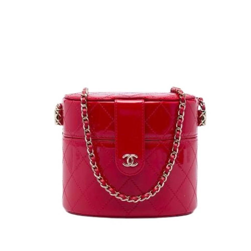 Chanel Vintage Pre-owned Quilted Patent Mini Crossbody - Vintage - Dame - Rød - ONE SIZE - Uld
