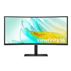 Samsung ViewFinity S6 S34C652UEU - S65UC Series - LED-skärm - böjd - USB - 34 - 3440 x 1440 UWQHD @ 100 Hz - VA - 350 cd/m² - 3000:1 - HDR10 - 5 ms - HDMI, DisplayPort, USB-C - högtalare - svart