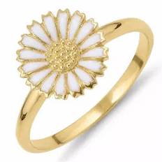 12 mm marguerit ring i forgyldt sølv - Marie