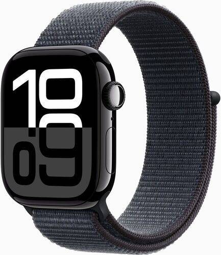 Apple Watch Series 10 Aluminium 42 mm (2024) | GPS | jet black | Sportloop | svartlila