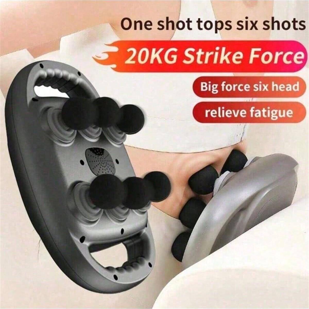 Fascia Gun Six-Head Muscle Relaxation Massage Professional Grade Wireless Waist Back Massager Deep High Frequency Vibration
