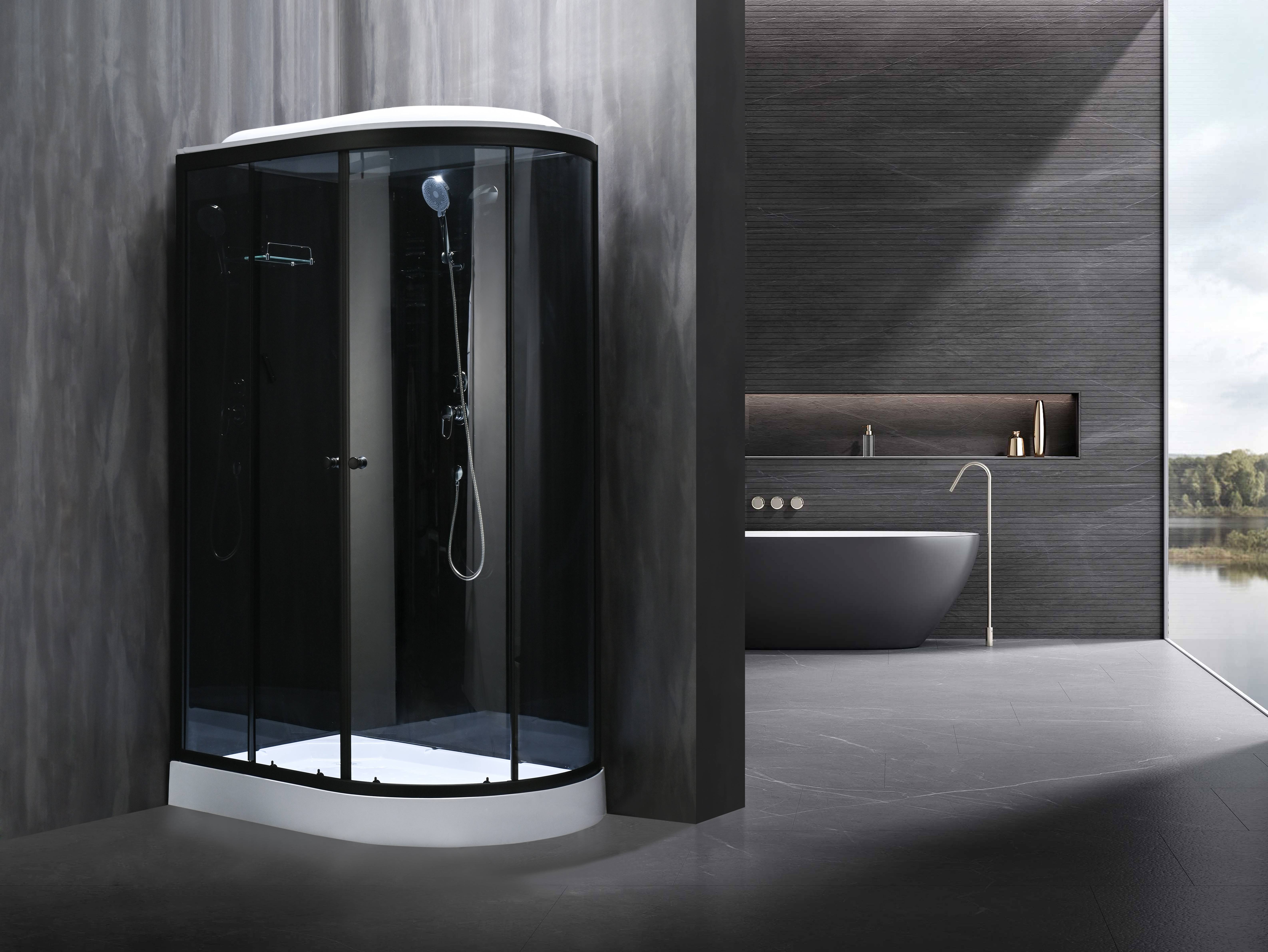 Duschkabin 120x80x215 cm Svart/Vit - Artemis