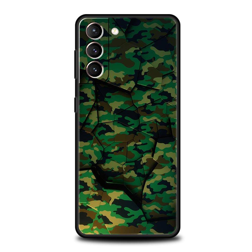Kamouflage Camo Militär Armé Telefonfodral För Samsung Galaxy S24 S23 S22 S20 Ultra S21 FE 5G S10 S9 Plus S10E S8 Mjukt Fodral