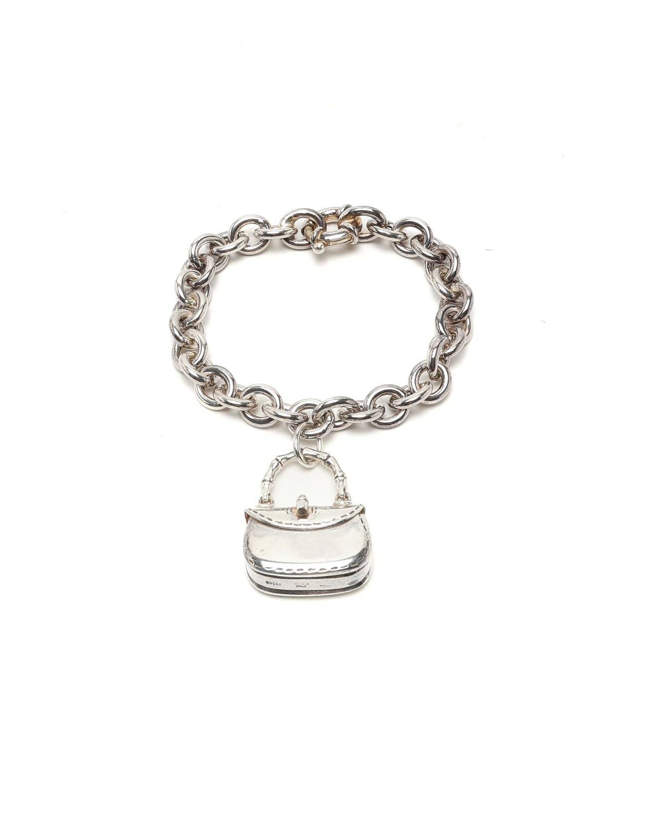 Gucci Bamboo Top Handle Bag Charm Bracelet - Silver - One Size