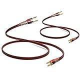 WF HIFI OFC högtalarkabel 2-pack, 1,5 m guldplaterade bananspetspluggar, 600 trådar, ren koppar, ljud HIFI-system hemmabio