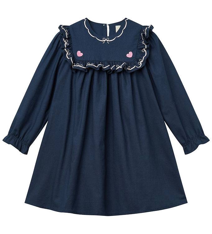 Copenhagen Colors Kjole - Navy m. Flæser/Broderi - Copenhagen Colors - 6 år (116) - Kjole