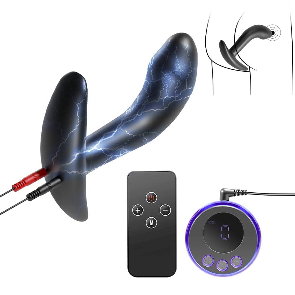 SuperLove E-Stim Prostate Anal Silicone Plug Set Black.