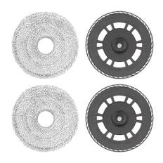 Mopptücher mit Ersatzhalterung,Wischplatten für Dreame L10s Pro Ultra Heat / L10s Ultra Gen2 / Mova E30 Ultra, für Dreame X40 Ultra / L20 Ultra / X40 Master / L40 Ultra Roboter Staubsauger Ersatzteile
