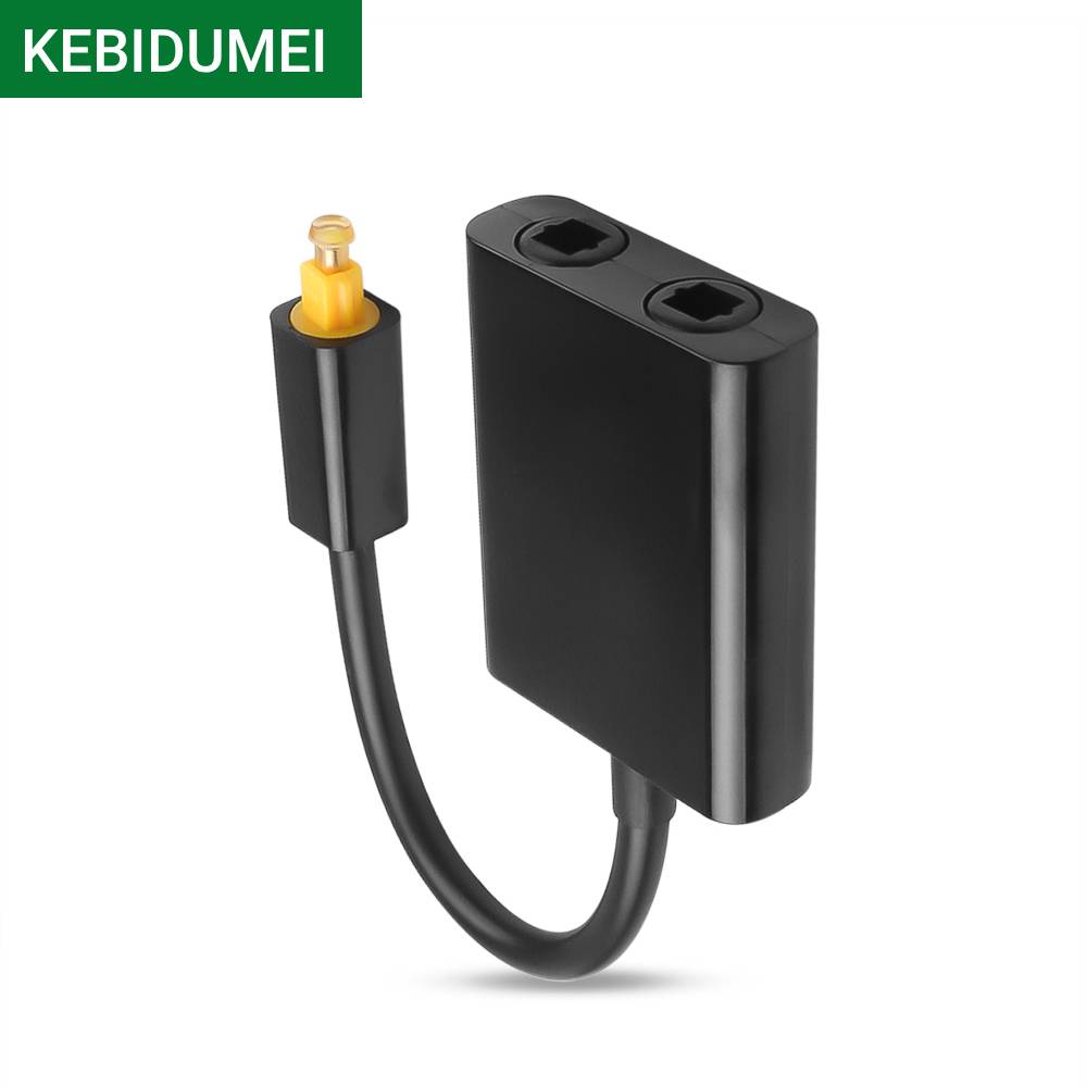 Toslink Audio Splitter Adapter Digital 1 Input 2 Output SPDIF Optical Fiber Optical Cable Splitter Hub for DVD Optic Converter