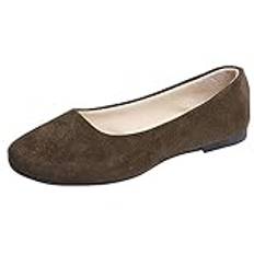 Loafers dam sommar, dam skor pumps eleganta vita enstaka skor platt sula slip-on skor enfärgade utomhusskor slip-on halvskor andas snabbtorkande fritidsskor_, Armégrön, 42 EU