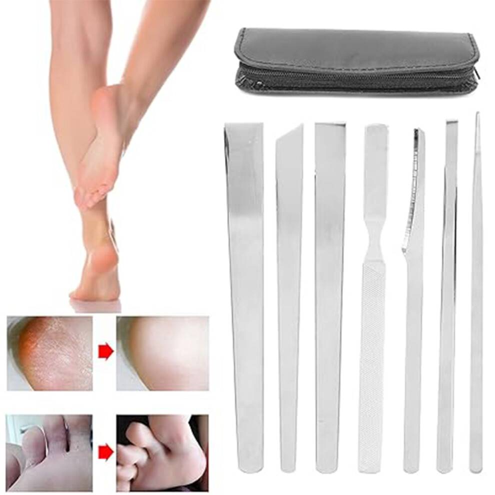 Pedicure-sæt til fodpleje, plejeværktøj til nedgroede negle, negleplejeværktøjssæt i rustfrit stål med bærbar opbevaringstaske,