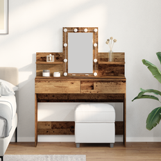 vidaXL Sminkbord Gammalt trä 100 x 40 x 130 cm Konstruerat trä