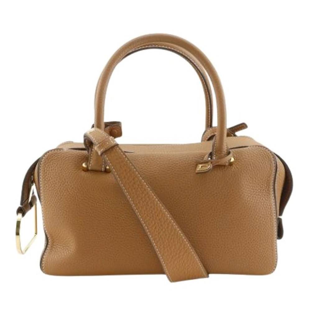 Delvaux Pre-owned Pre-owned Cool Box MM Calf Håndtaske - Vintage - Dame - Brun - ONE SIZE - Uld