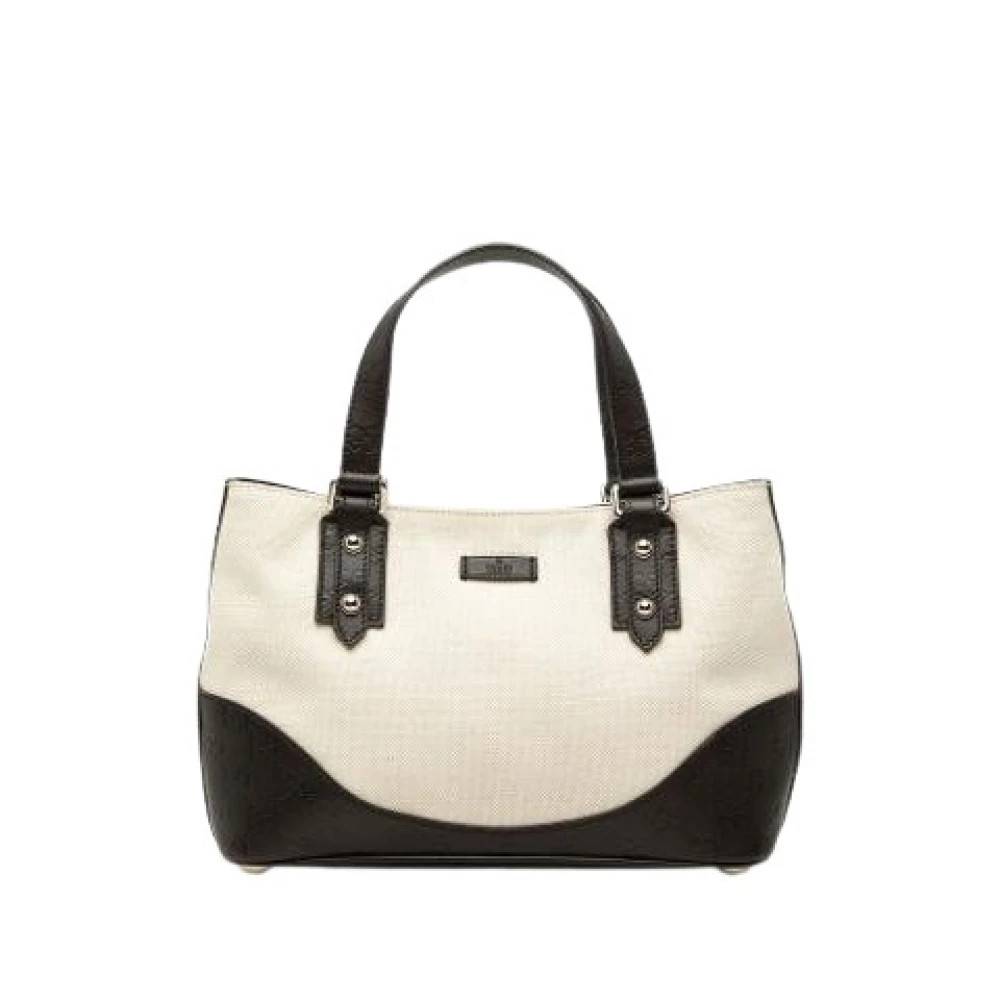 Gucci Vintage Pre-owned Canvas Håndtaske - Vintage - Dame - Beige - ONE SIZE - Læder