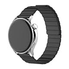 FiiMoo Armband kompatibla med Garmin Venu Sq 2/Garmin Venu 2 Plus/Garmin Vivoactive 5/Forerunner 245, 20 mm ersättningsarmband, silikonmagnetband för Garmin Forerunner 165-svart