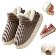 new Original boutique warm slippers, comfortable women's slippers, men's and women's slippers, winter non slip slippers, winter indoor slippers (Coffee color,36)