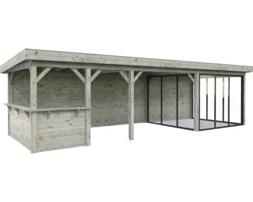 Paviljong PALMAKO Lenna Slide+ 24,9m² set 716 876x300cm doppimpregnerad grå