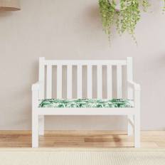 vidaXL Bänkdyna för trädgården bladmönster 120x50x4 cm oxfordtyg