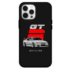 Nissan Phone Case For iPhone Samsung Galaxy Pixel OnePlus Vivo Xiaomi Asus Sony Motorola Nokia - Nissan Skyline GTR Gray Color On Black Background