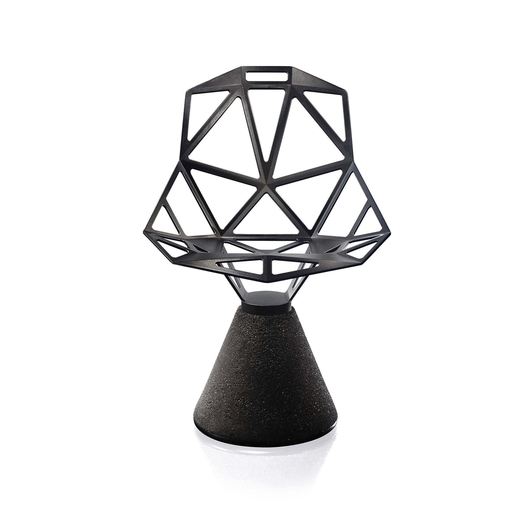 Magis - Chair One Concrete swivel base All Black - Matstolar utomhus - Konstantin Grcic - Svart - Metall