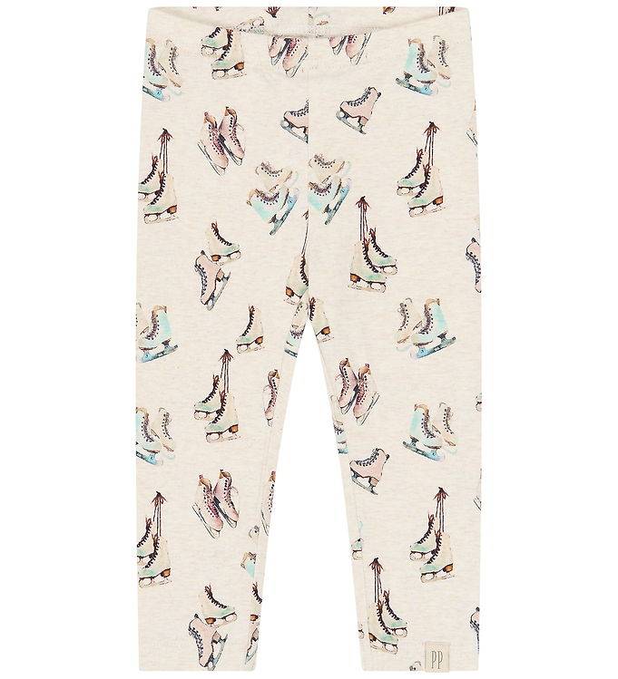 Petit Piao Leggings - PpBlizz - Äggtodsmelange Ice Skate - Petit Piao - 1 år (80) - Leggings