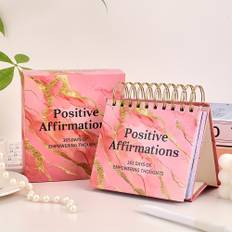 TEMU 2025 Positive Affirmations Desk Calendar - 365-day Flip Calendar With Inspirational Quotes, Colorful Watercolor Design For Home, Office, Or School Decor, Desk Calendar Aesthetic