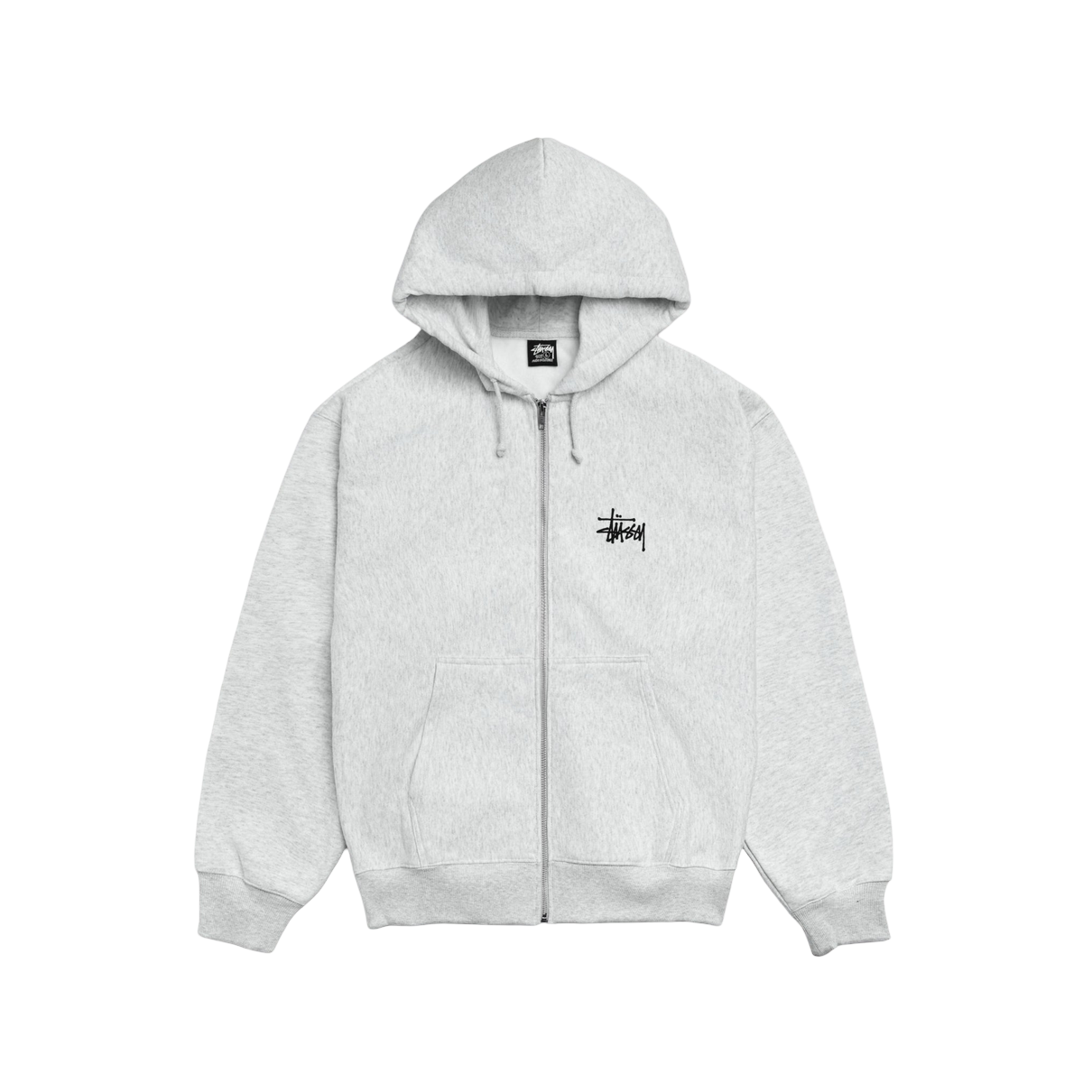 Stussy Basic Stussy Zip Hoodie Ash Heather - L