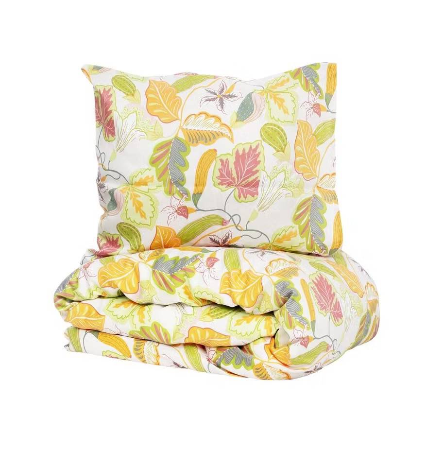Bäddset Brunnberg Satin Sand Blommor 150x210 Kosta Linnewäfveri