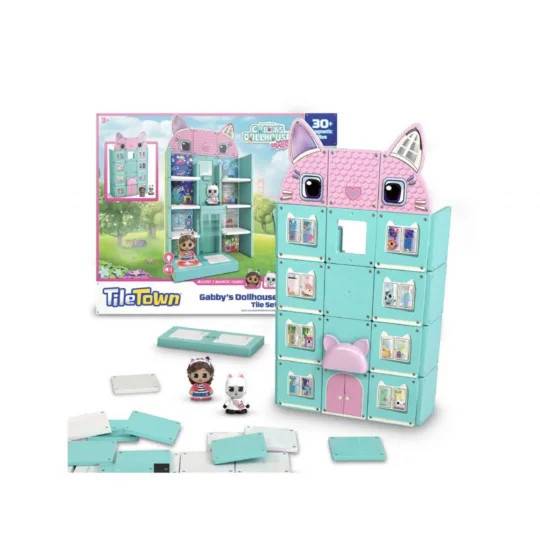 Gabby’s Dollhouse Tile Town Gabby Magnetiskt Lekset Tile Town Kreativitet Byggset 90343