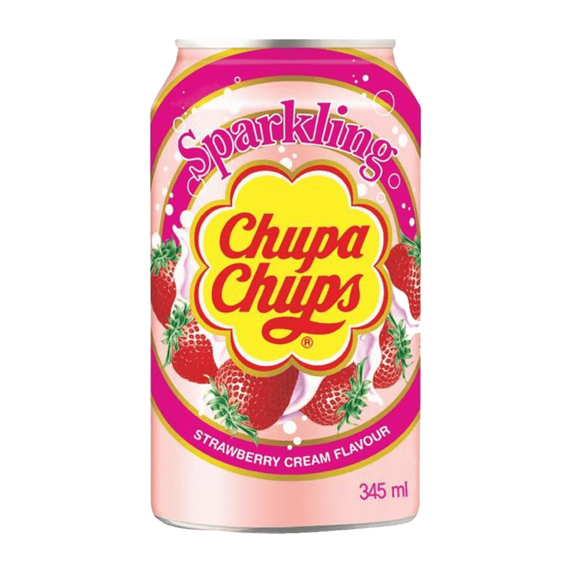 Chupa Chups Sparkling Strawberry & Cream Flavour 345ml