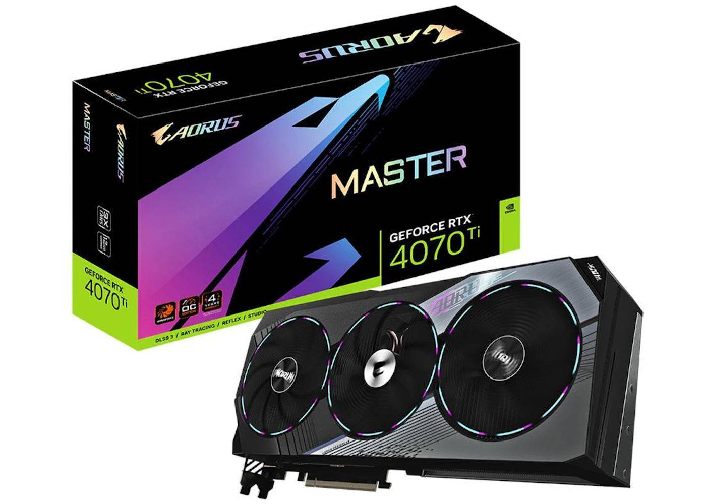 NVIDIA GIGABYTE AORUS GeForce RTX 4070 Ti MASTER 12G Graphics Card GV-N407TAORUS M-12GD - One Size (One Size)