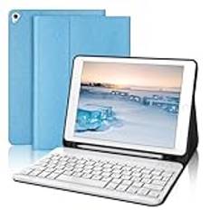 SENGBIRCH iPad 9 Generation Tangentbordsfodral, iPad 10,2 tum tangentbordsfodral, iPad 9 Generation fodral med tangentbord för iPad 9/8a/7:e generationen, smart fodral och Bluetooth-5.0 tangentbord