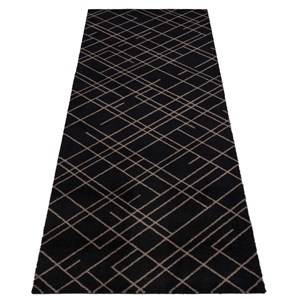 Tica Copenhagen - Smudsmåtte - Lines - Sort/Sand - 67x200 cm