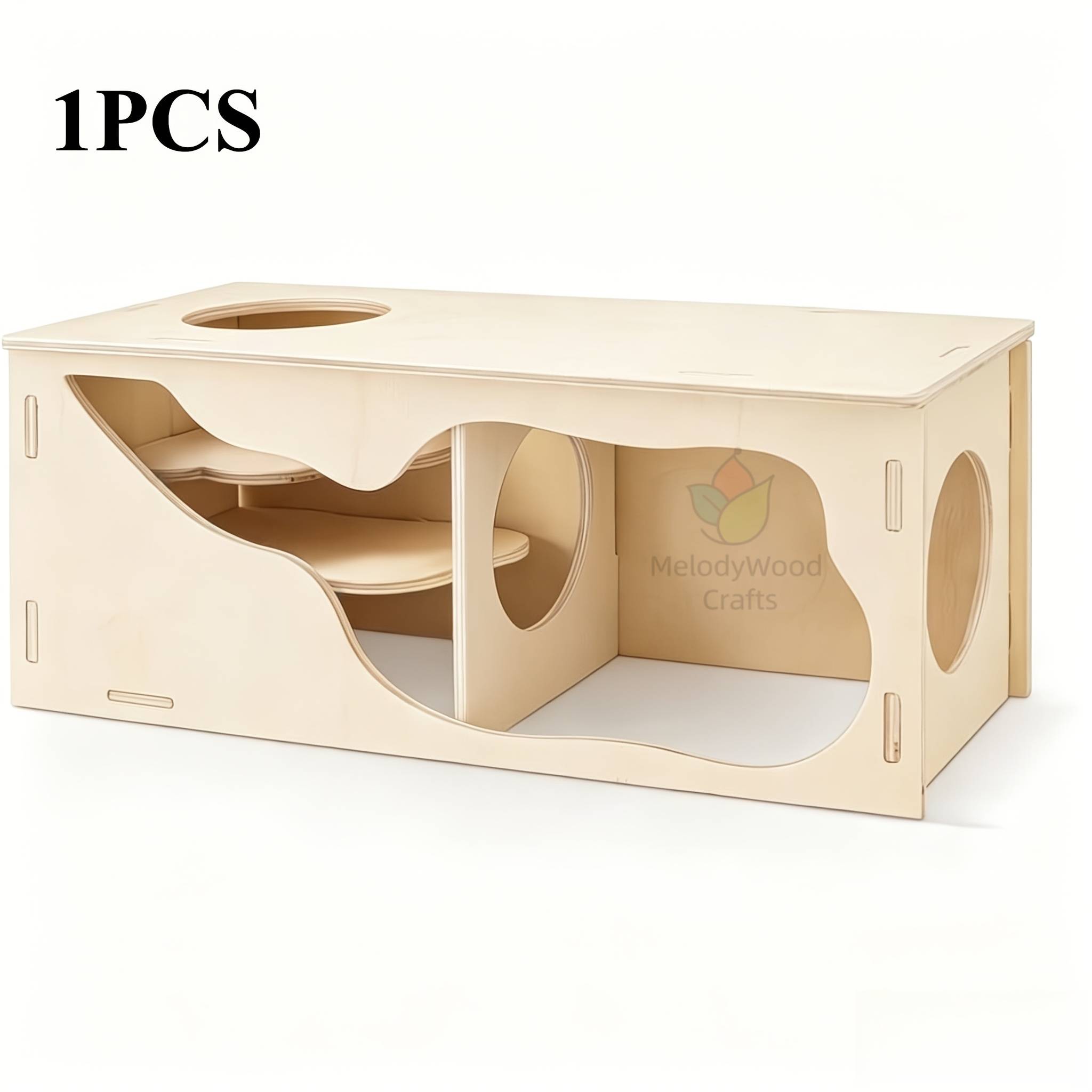 Hamster Tunnel Multi-room Hamster Hideout Wooden Climbing Tunnel - Suitable For Hamsters, Gerbils, Mice Habitat, Cage Decoration