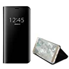 Custodia® Spegel Plätering Klart View Stand Funktion Flip Fodral till Samsung Galaxy J4 Plus Vändbart fodral Samsung Galaxy J4 Plus Svart