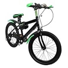 LENJKYYO 20 tums mountainbike, barn-MTB pojkar flickor, 7-/6-växlad barncykel, barn cykel, pojkcykel, hårt stål, citybike, skivbromssystem (grön 6-växlad)