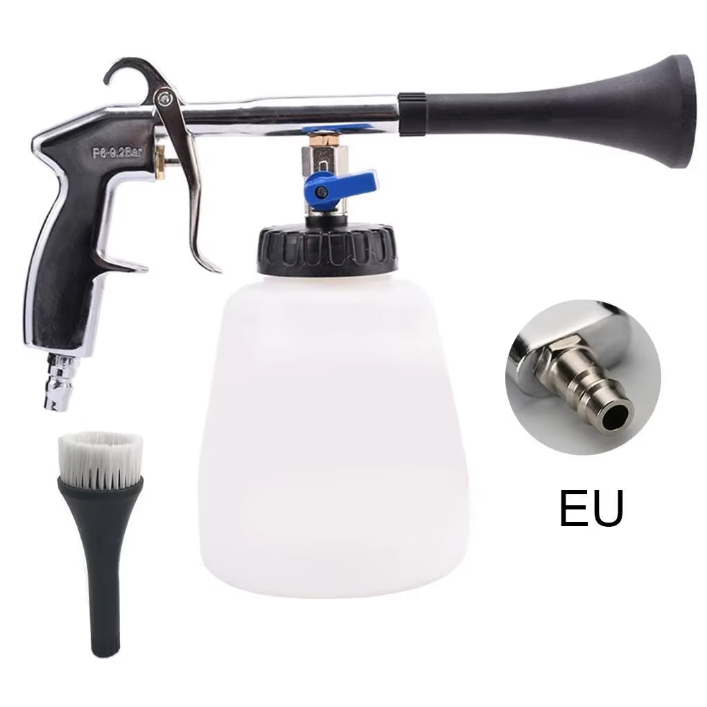 Pneumatic Car Interior Cleaning Gun Cyclone Dust Blower for Auto Detailing Handheld High Pressure Air Duster with Brush